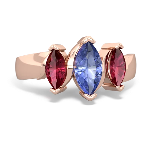 tanzanite-lab ruby keepsake ring