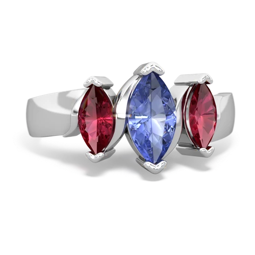 tanzanite-lab ruby keepsake ring