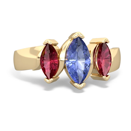 tanzanite-lab ruby keepsake ring