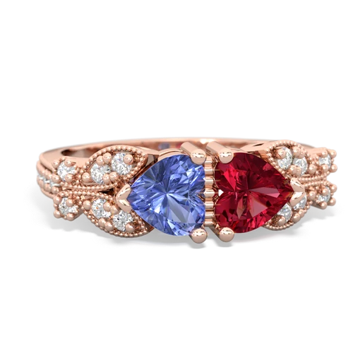 tanzanite-lab ruby keepsake butterfly ring