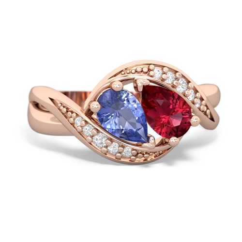 tanzanite-lab ruby keepsake curls ring