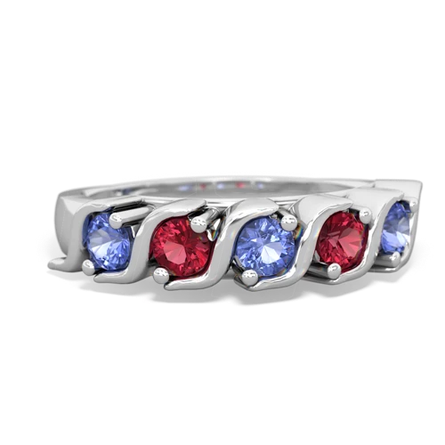 tanzanite-lab ruby timeless ring