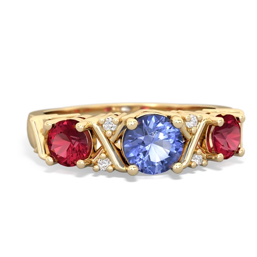 tanzanite-lab ruby timeless ring