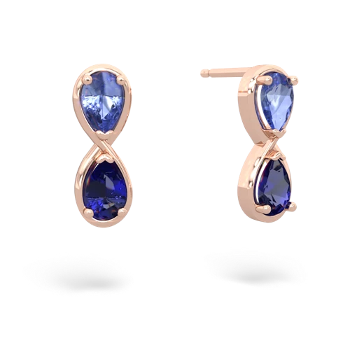 tanzanite-lab sapphire infinity earrings