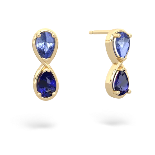 tanzanite-lab sapphire infinity earrings