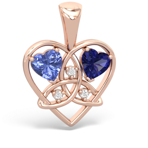 tanzanite-lab sapphire celtic heart pendant