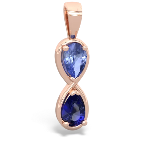 tanzanite-lab sapphire infinity pendant