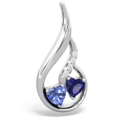 tanzanite-lab sapphire keepsake swirl pendant