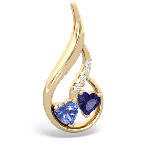 tanzanite-lab sapphire keepsake swirl pendant