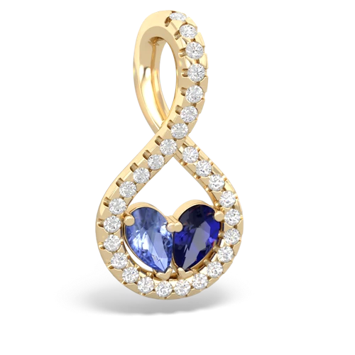 tanzanite-lab sapphire pave twist pendant