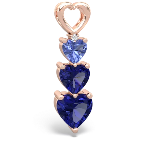 tanzanite-lab sapphire three stone pendant