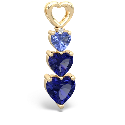 Tanzanite Genuine Tanzanite with Lab Created Sapphire and Genuine Pink Tourmaline Past Present Future pendant Pendant