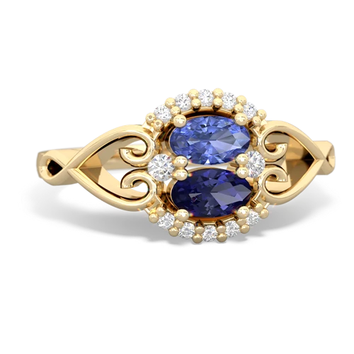 tanzanite-lab sapphire antique keepsake ring