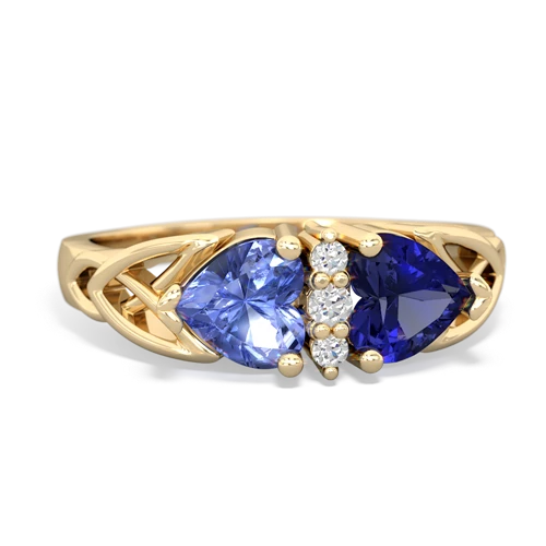 tanzanite-lab sapphire celtic ring