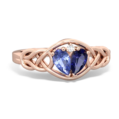 tanzanite-lab sapphire celtic knot ring