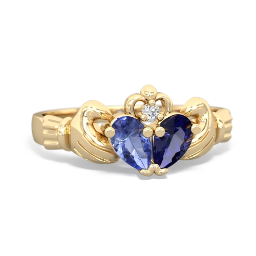 tanzanite-lab sapphire claddagh ring