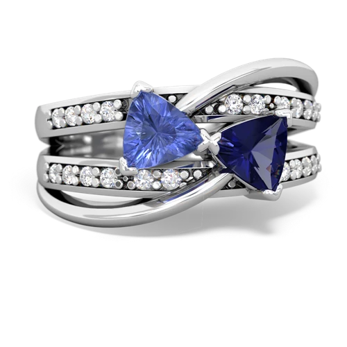 tanzanite-lab sapphire couture ring