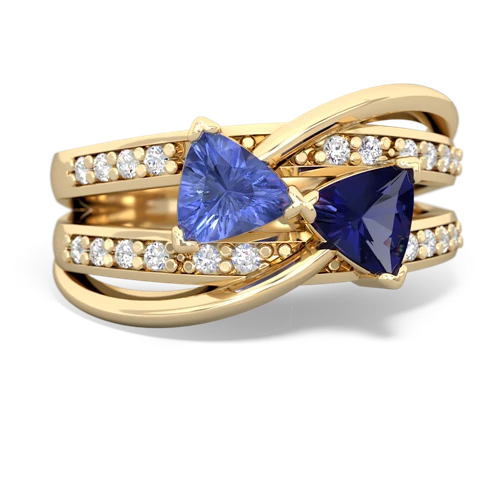 tanzanite-lab sapphire couture ring