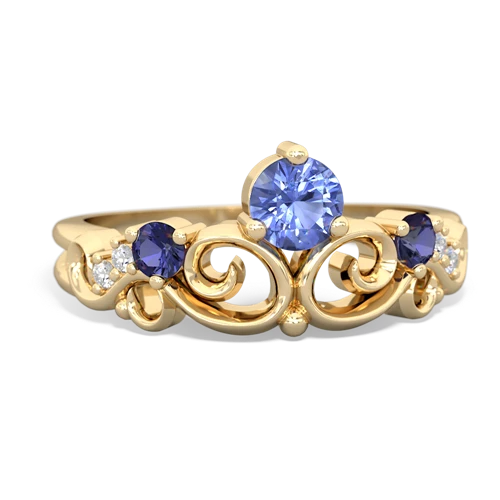 tanzanite-lab sapphire crown keepsake ring