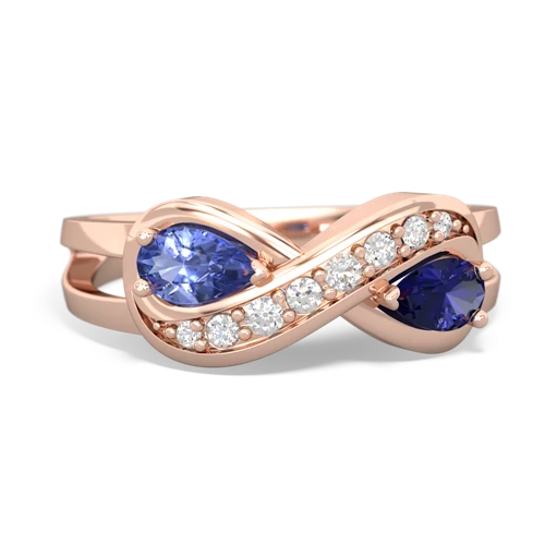 tanzanite-lab sapphire diamond infinity ring