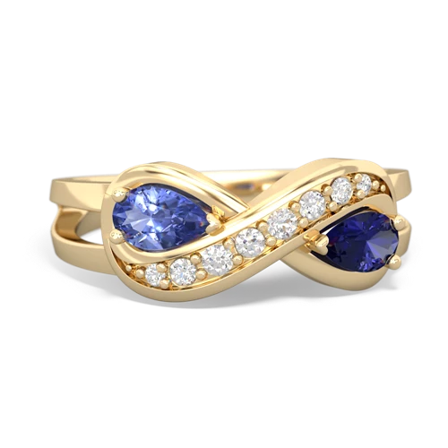 tanzanite-lab sapphire diamond infinity ring