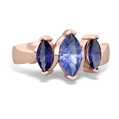 Tanzanite Genuine Tanzanite with Lab Created Sapphire and Genuine Citrine Three Peeks ring Ring