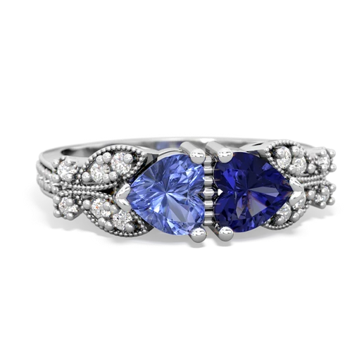 tanzanite-lab sapphire keepsake butterfly ring