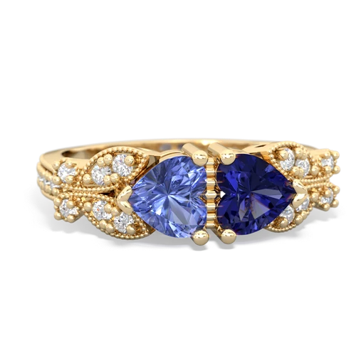 tanzanite-lab sapphire keepsake butterfly ring