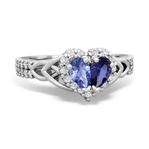 tanzanite-lab sapphire keepsake engagement ring