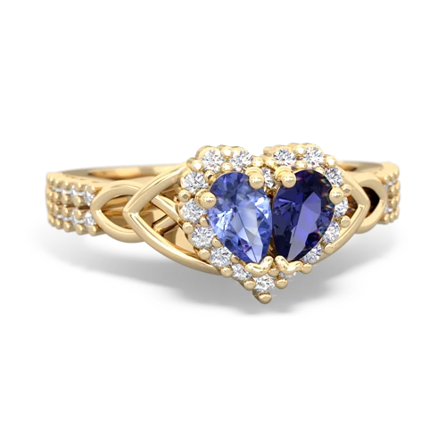 tanzanite-lab sapphire keepsake engagement ring