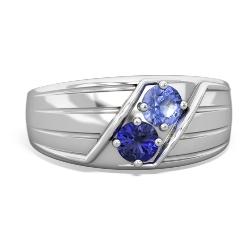 tanzanite-lab sapphire mens ring