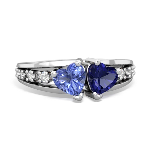 tanzanite-lab sapphire modern ring