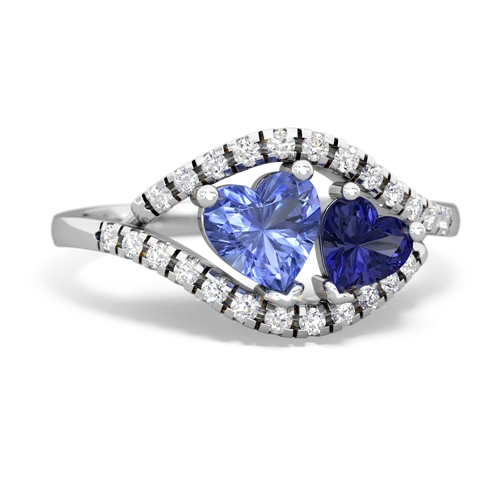 tanzanite-lab sapphire mother child ring