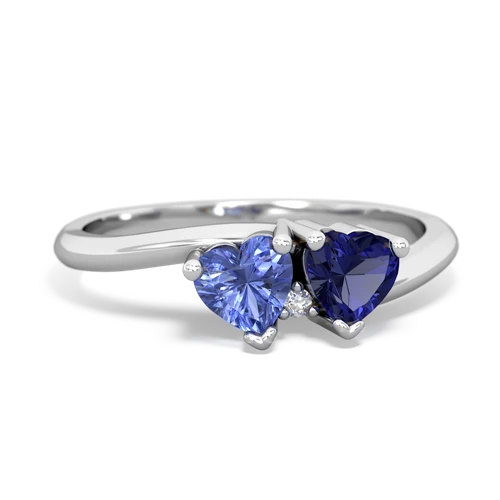 tanzanite-lab sapphire sweethearts promise ring