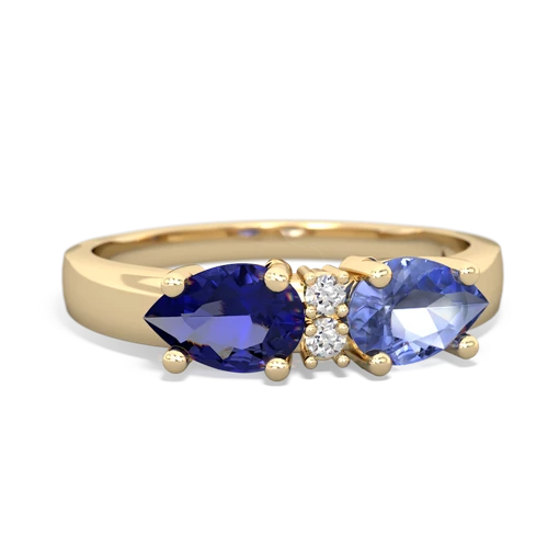 tanzanite-lab sapphire timeless ring