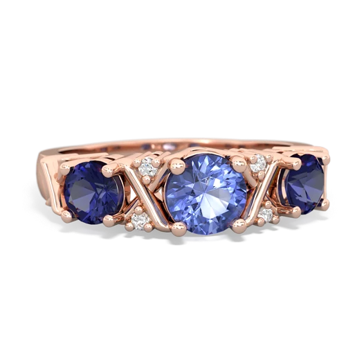 tanzanite-lab sapphire timeless ring