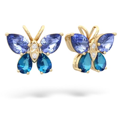 tanzanite-london topaz butterfly earrings