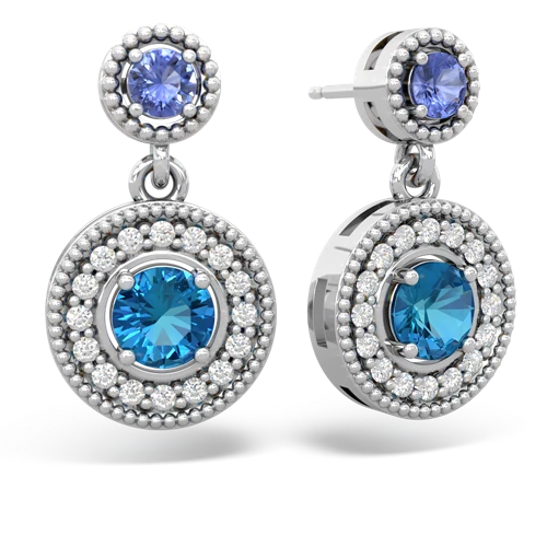 tanzanite-london topaz halo earrings