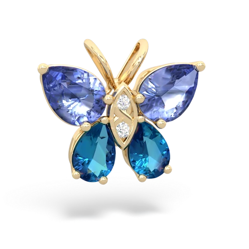 tanzanite-london topaz butterfly pendant