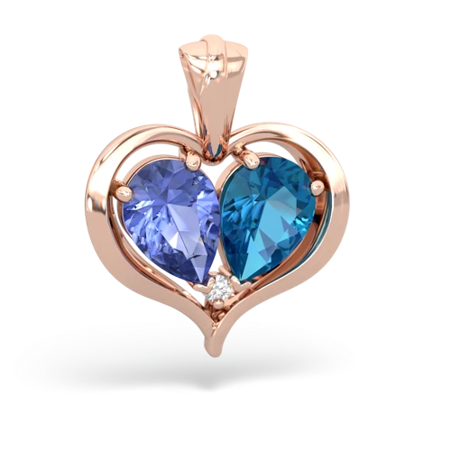 tanzanite-london topaz half heart whole pendant