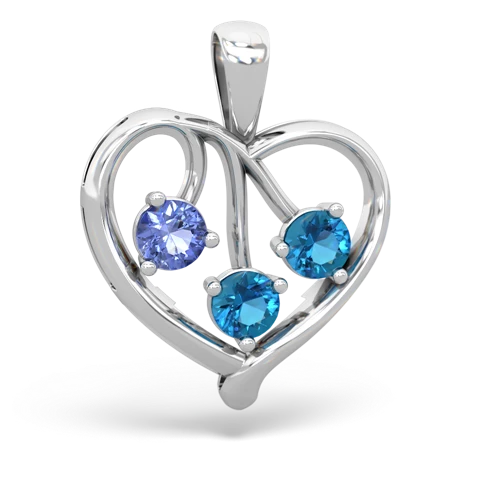 Tanzanite Genuine Tanzanite with Genuine London Blue Topaz and Genuine Citrine Glowing Heart pendant Pendant