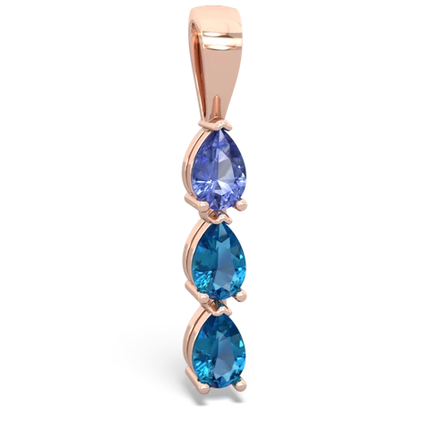 tanzanite-london topaz three stone pendant