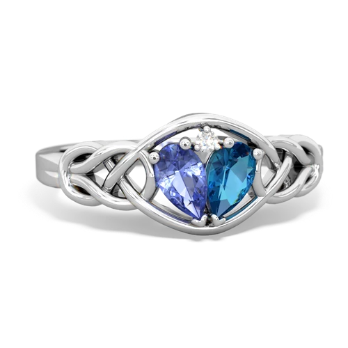 tanzanite-london topaz celtic knot ring