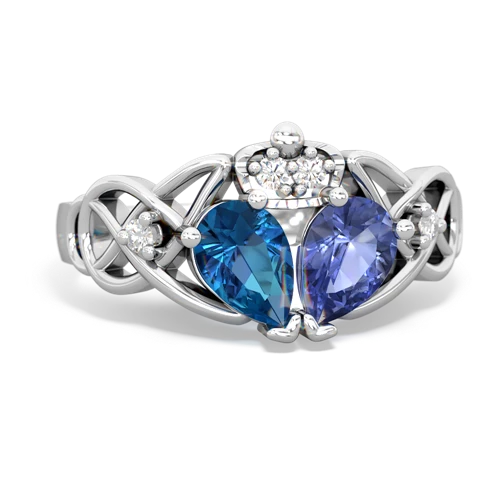 tanzanite-london topaz claddagh ring