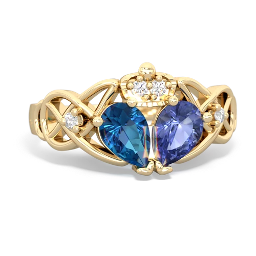 tanzanite-london topaz claddagh ring