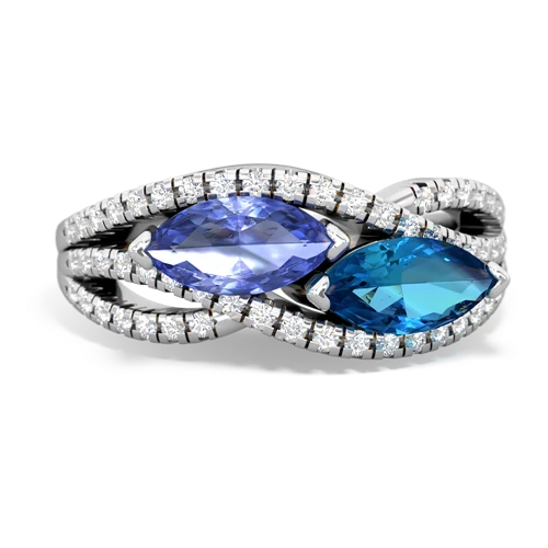 tanzanite-london topaz double heart ring