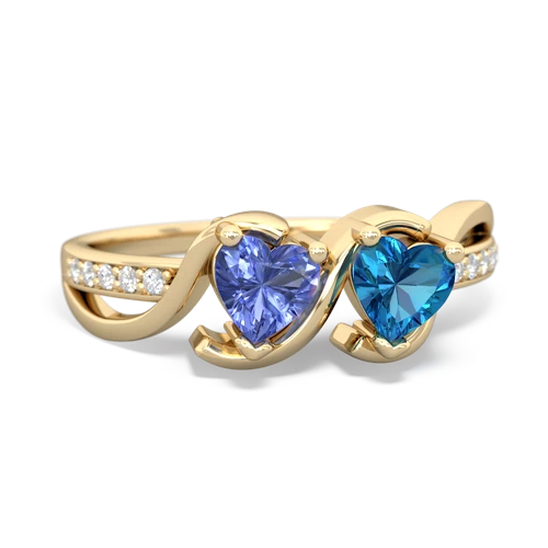 tanzanite-london topaz double heart ring