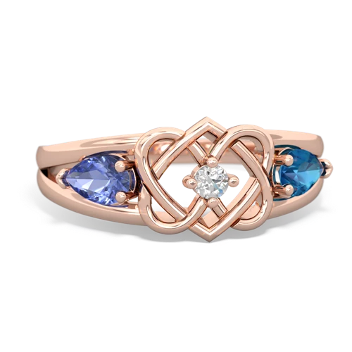 tanzanite-london topaz double heart ring