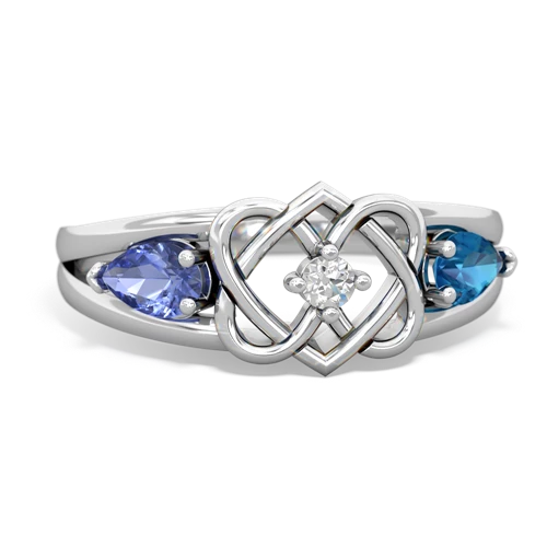 tanzanite-london topaz double heart ring