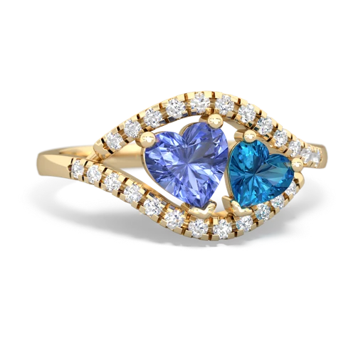 tanzanite-london topaz mother child ring